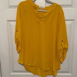Gold 3/4 length sleeve blouse